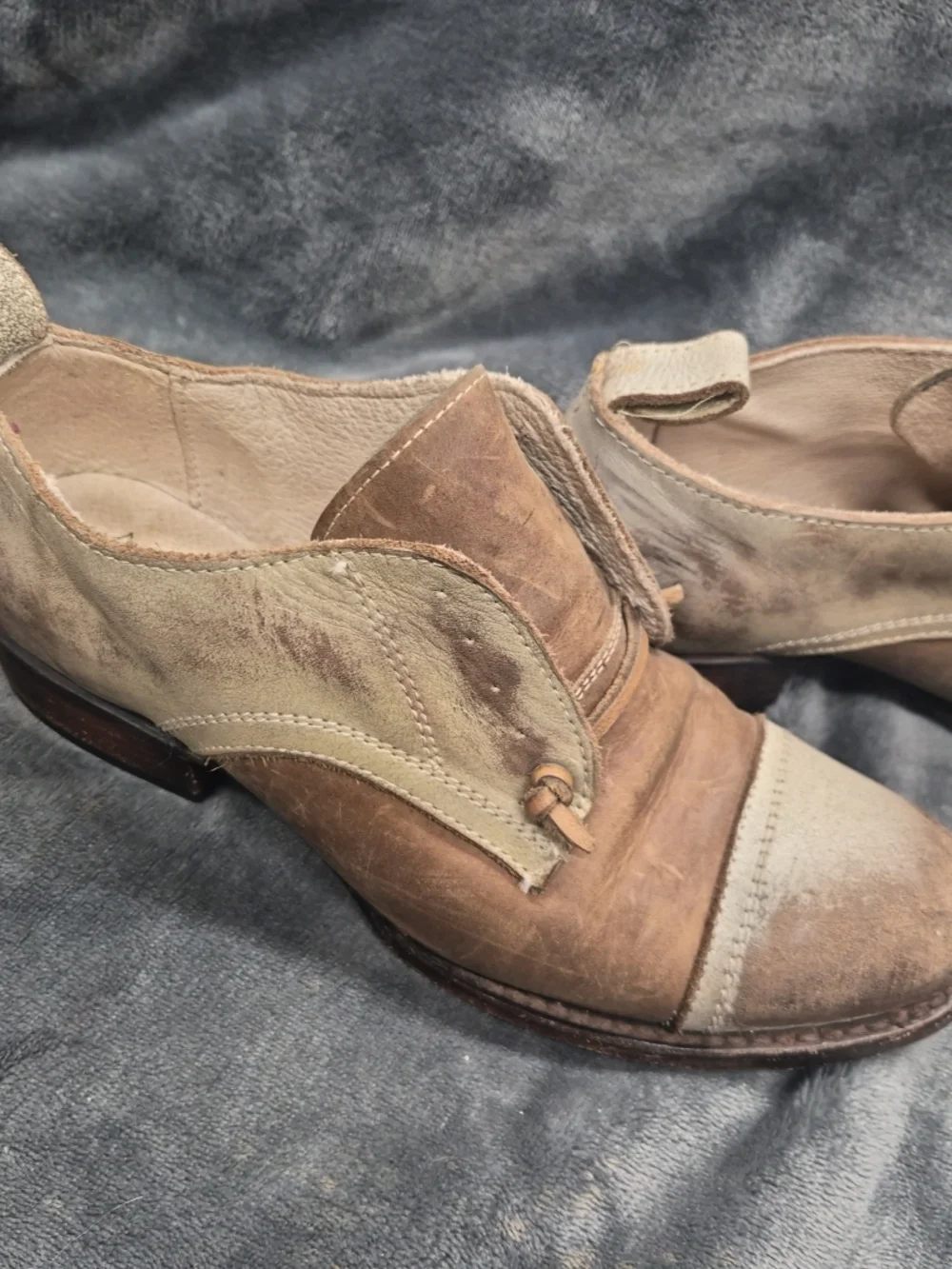 Freebird Mabel Women’s US 7 Shoes Brown Tan Leather Cap Toe Slip On Oxfords - Picture 6 of 15